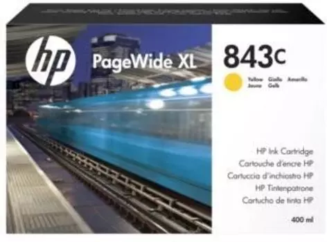 Картридж струйный HP 843C (C1Q68A), желтый, оригинальный, объем 400 мл для HP PageWide XL 5000/4x000