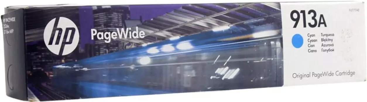 Картридж струйный HP 913A (F6T77AE), голубой, оригинальный, ресурс 3000 страниц для HP HP PageWide 377dw / 477dw / 352dw / Pro 452dw