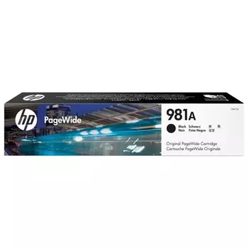 Картридж струйный HP 981A (J3M71A), черный, оригинальный, ресурс 6000 страниц для HP HP PageWide Enterprise Color 556dn, HP PageWide Enterprise Color 556xh, HP PageWide Enterprise Color Flow MFP 586z, HP PageWide Enterprise Color MFP 586dn, HP PageWide Enterprise Color MFP 586f