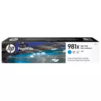 Картридж струйный HP 981X (L0R09A), голубой, оригинальный, ресурс 10000 страниц для HP HP Pagewide Enterprise Color 556, HP Pagewide Enterprise Color MFP 586