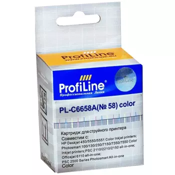 Картридж струйный ProfiLine PL-C6658A (C6658A), черный, совместимый, 140 фото, для DJ 450/2400/5550/7150/7350/7550/PSC/1110/OJ 4105/Fax 1240