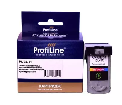 Картридж струйный ProfiLine PL-CL-51, цветной, совместимый, 21 мл, для Canon PIXMA MP150/MP160/MP170/MP180/MX300/MX310/MX450/MX460/iP2200