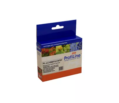 Картридж струйный ProfiLine PL-LC1000Y/LC970Y, желтый, совместимый, 20 мл, для Brother MFC-J200/DCP-130C/DCP-330C/DCP-350C/MFC-240C/MFC-885CW