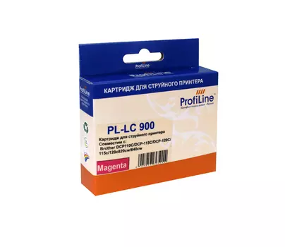 Картридж струйный ProfiLine PL-LC900M, пурпурный, совместимый, 16.6мл, для Brother DCP-110C/DCP-115C/DCP-117C/DCP-120C/DCP-310CN/DCP-315CN/DCP-340CW/MFC-210C/MFC-215C/MFC-410CN/MFC-425CN/MFC-620CN/MFC-640CW/MFC-820CW/MFC-3240C/MFC-3340CN/MFC-5440CN/MFC-5840CN/FAX-1835C/FAX-1840C/FAX-1940CN/FAX-2440C