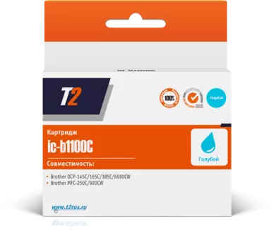 Картридж струйный T2 IC-B1240C, совместимый, для Brother DCP-J525W/MFC-J430W/J825DW/J5910DW/J6510DW/J6910DW,