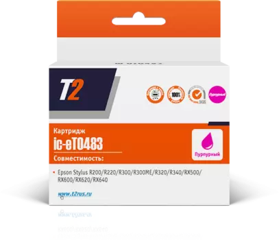 Картридж струйный T2 IC-ET0483 (T048/T048340), пурпурный, совместимый, для Epson Stylus Photo R200/R300/RX500/RX600