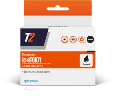 Картридж струйный T2 IC-ET0871 (T08714/T08714010), черный, совместимый, для Epson Stylus Photo R1900