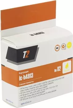 Картридж струйный T2 IC-H4913 (№82/C4913A), желтый, совместимый, для HP 500/510/800/815MFP/820MFP/CC820PS