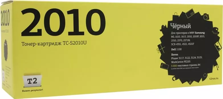 Картридж лазерный T2 TC-S2010U (ML-2010D4/ML-2010D3), черный, 3000 страниц, совместимый для Samsung/Xerox ML-1610/1615/2010/SCX-4321, Phaser 3117/PE220