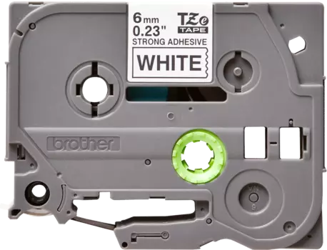 Кассета с лентой Brother TZES-211, 6 мм x 8 м, черный на белом, оригинальная (TZES211)