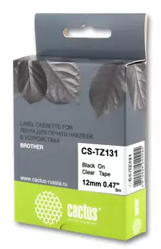 Кассета с наклейками Cactus CS-TZ131, черный, совместимая