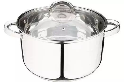 Кастрюля Mallony Mediano 5.8 л, нержавеющая сталь, серебристый с крышкой (005445)