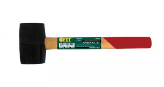 Киянка, рукоять дерево, боек резина 1.2кг, FIT 45390 (15097559)