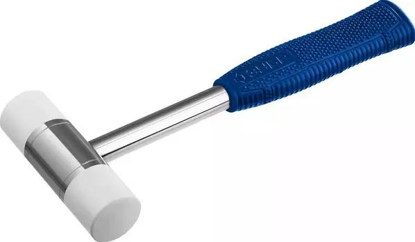 Киянка столярная, слесарная, рукоять металлическая обрезиненная, боек полимер (ацетат целлюлозы) 380 г, ЗУБР (2041-40)