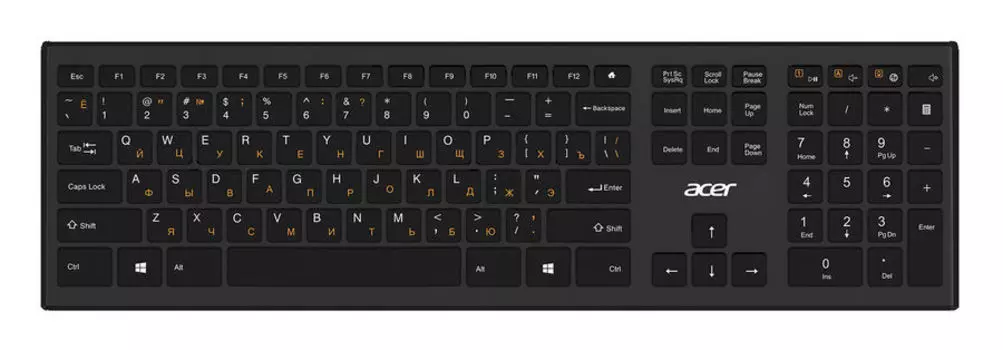 Клавиатура беспроводная Acer OKR010, мембранная, USB, черный (ZL.KBDEE.003)