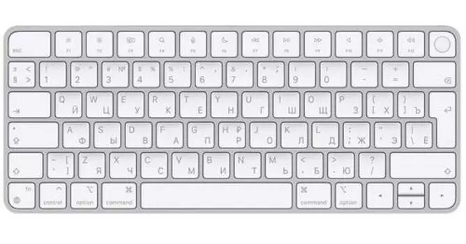 Клавиатура беспроводная Apple MK293RS, ножничная, Bluetooth, серый/белый (MK293RS/A)