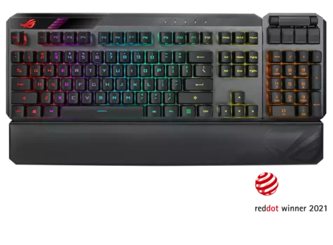Клавиатура беспроводная ASUS ROG Claymore II, оптико-механическая, ROG RX RED, подсветка, USB, черный (90MP01W0-BKRA00)