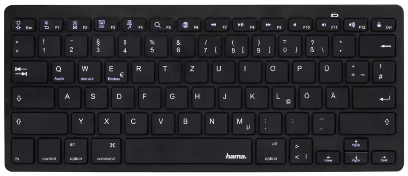 Клавиатура беспроводная Hama Bluetooth, мембранная, Bluetooth, черный (R1182582)