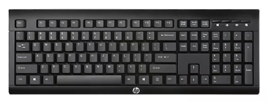 Клавиатура беспроводная HP K2500, мембранная, USB, черный (E5E78AA)