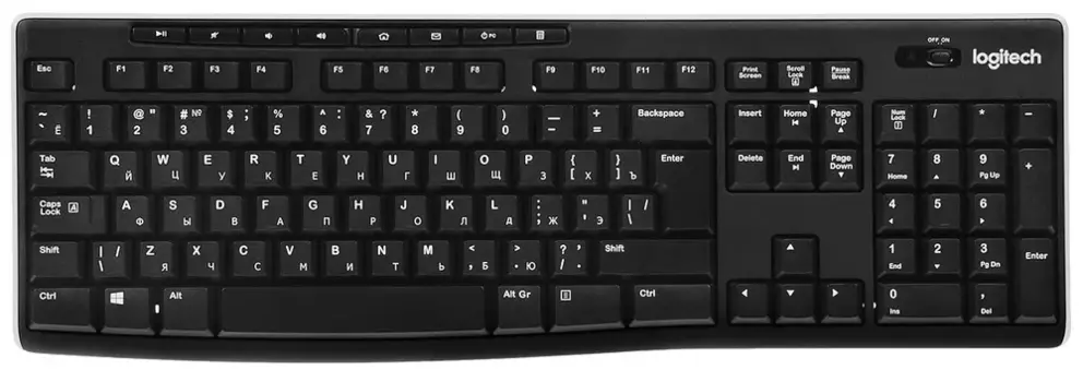 Клавиатура беспроводная Logitech K270, мембранная, USB, черный (920-003058) Английская раскладка!!!