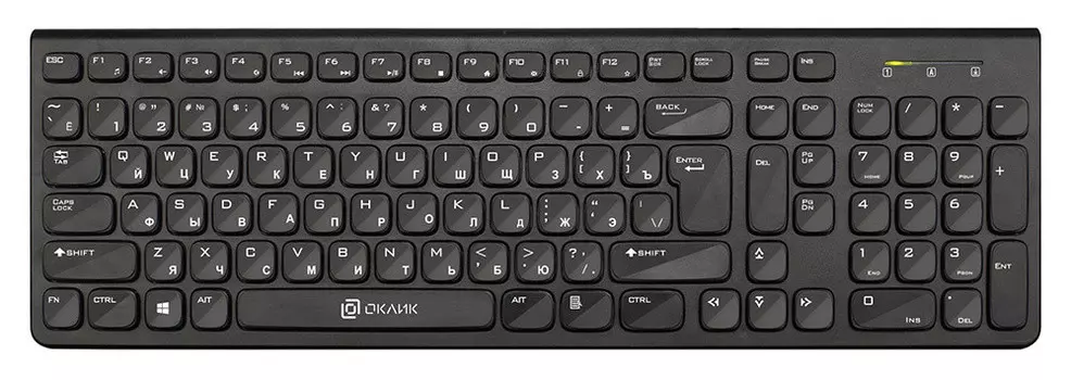 Клавиатура беспроводная Oklick 880S, мембранная, USB, черный