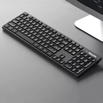 Клавиатура беспроводная Philips SPK6103, мембранная, радиоканал, черный (SPK6103)
