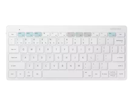 Клавиатура беспроводная SAMSUNG Galaxy Tab Trio 500, мембранная, Bluetooth, белый (EJ-B3400BWRGRU)