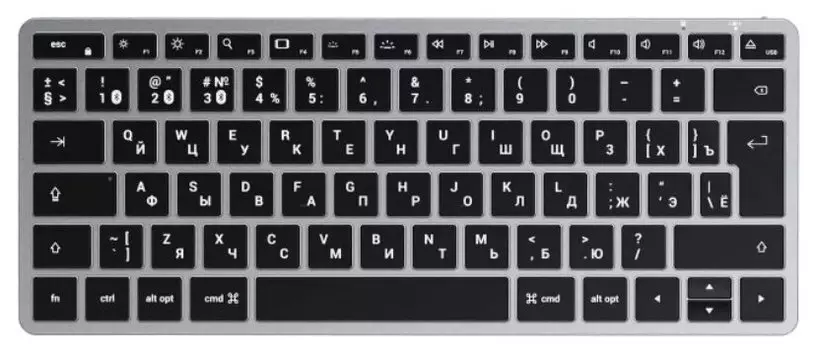 Клавиатура беспроводная Satechi Slim, механическая, подсветка, USB Type-C, серый космос (ST-BTSX1M-RU)