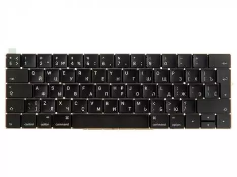 Клавиатура для ноутбука Apple MacBook Pro 13 15 Retina Touch Bar A1706 A1707 Late 2016 Mid 2017 Г-образный Enter, черный