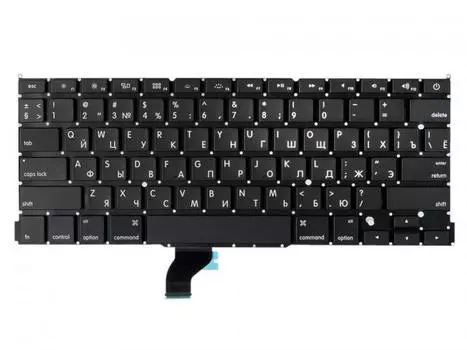 Клавиатура для ноутбука Apple MacBook Pro 13 Retina A1502 Late 2013 Mid 2014 Early 2015 прямой, черный