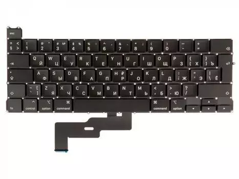 Клавиатура для ноутбука Apple MacBook Pro 13 Retina A2289 Mid 2020 Г-образный, черный