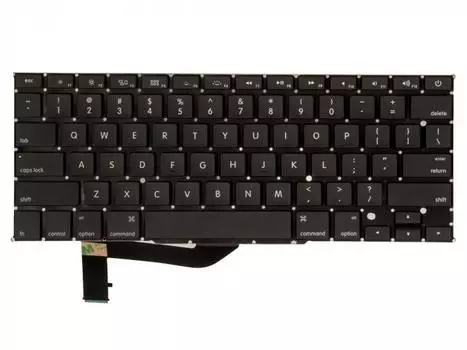 Клавиатура для ноутбука Apple MacBook Pro 15 Retina A1398 Mid 2012 Mid 2015 прямой Enter, черный