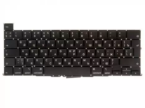 Клавиатура для ноутбука Apple MacBook Pro 16 Retina A2141 Late 2019 Г-образный Enter, черный