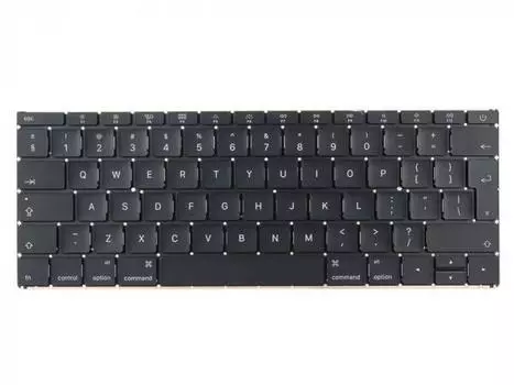 Клавиатура для ноутбука Apple MacBook Retina 12 A1534 Early 2016 Mid 2017, Г-образный Enter, черный
