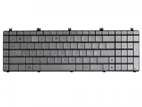 Клавиатура для ноутбука Asus N55, N55S, N55SF, N55SL, N75, N75S,N75SF, N75SL, X5QS, X5QSF, PRO7DS, PRO7DSF, PRO7DSL, X7DS, X7DSF, X7DSL, серебристый