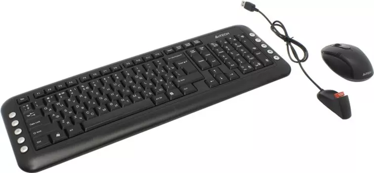 Клавиатура + мышь A4Tech 7200N, беспроводной, USB, черный