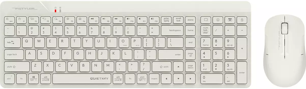 Клавиатура + мышь A4Tech Fstyler FG2300 Air, беспроводная, USB, бежевый (FG2300 AIR BEIGE)