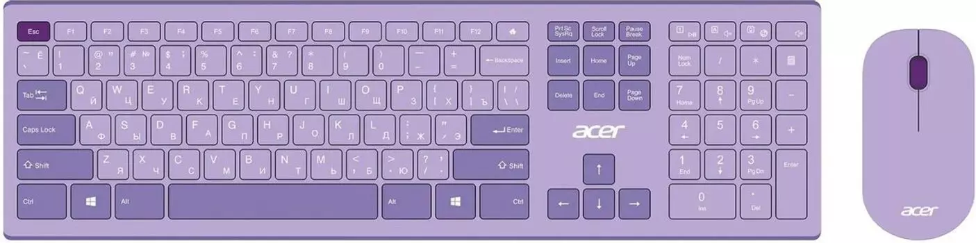 Клавиатура + мышь Acer OCC205, беспроводная, USB, фиолетовый (ZL.ACCEE.00D)