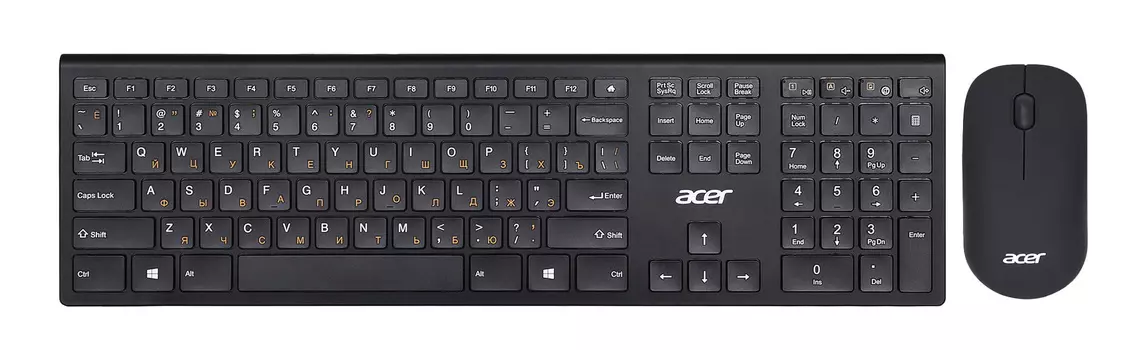 Клавиатура + мышь Acer OKR030, беспроводной, USB, черный (ZL.KBDEE.005)