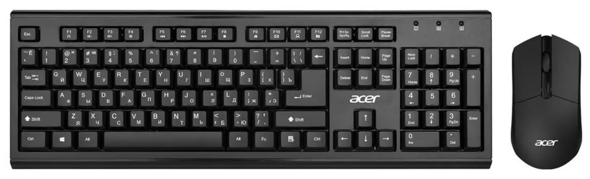 Клавиатура + мышь Acer OKR120, беспроводная, USB, черный (ZL.KBDEE.007)