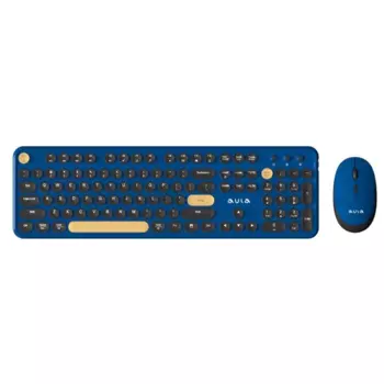 Клавиатура + мышь AULA AC306, беспроводная, Bluetooth, черный/синий (AC306)