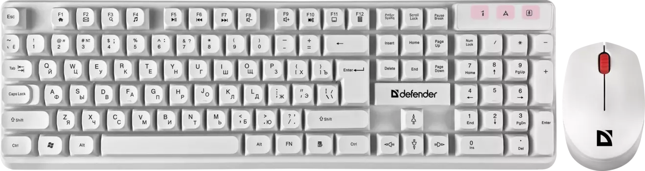 Клавиатура + мышь Defender Milan C-992, беспроводная, USB, белый (45994)