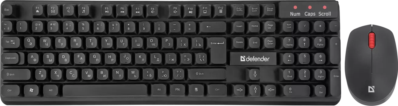 Клавиатура + мышь Defender Milan C-992, беспроводная, USB, черный (45992)