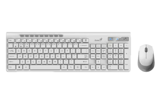 Клавиатура + мышь Genius SlimStar 8230 BT, беспроводная, Bluetooth, белый/серый (31340015402)