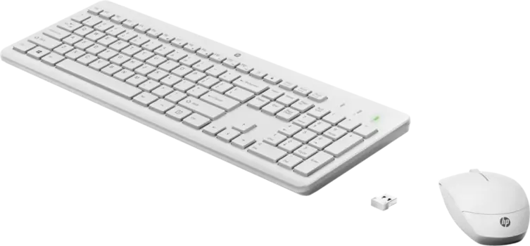 Клавиатура + мышь HP HP 230 Wireless Combo, беспроводной, USB, белый (3L1F0AA)