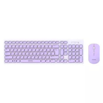 Клавиатура + мышь SmartBuy ONE 250288AG, беспроводная, USB, радиоканал, белый/сиреневый (SBC-250288AG-WV)