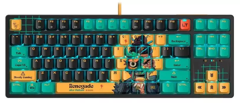 Клавиатура проводная A4Tech Bloody AT87 Renegade, механическая, подсветка, USB, черный (AT87)