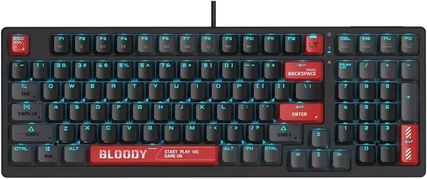Клавиатура проводная A4Tech Bloody AT98, механическая, подсветка, USB, черный/красный (AT98)