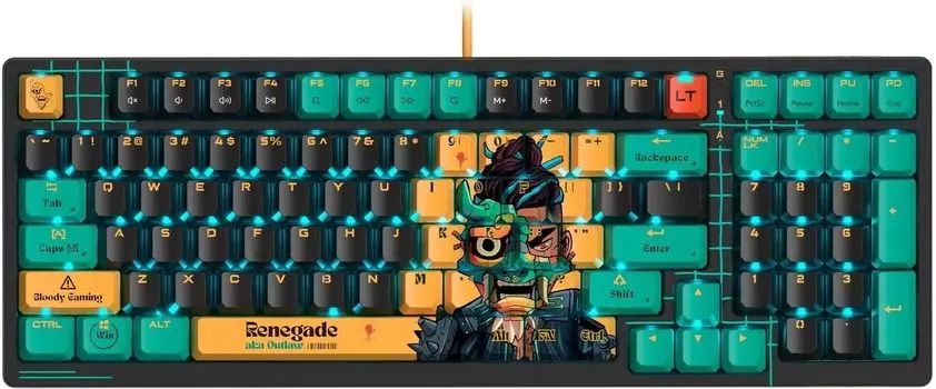 Клавиатура проводная A4Tech Bloody AT98 Renegade , механическая, подсветка, USB, черный (AT98)