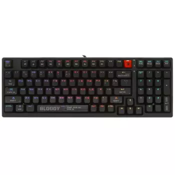 Клавиатура проводная A4Tech Bloody S98, механическая, BLMS Red Plus, подсветка, USB, черный/красный (S98 BLACK)
